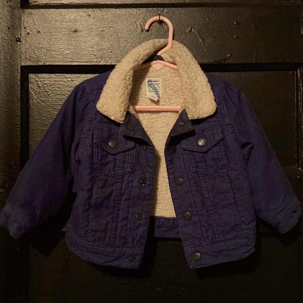 Corduroys denim jacket with wool brand new never use baby girl size 18-24 month